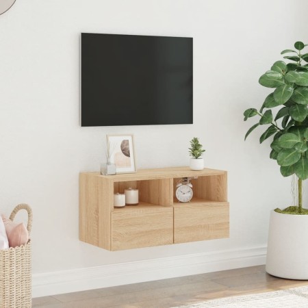 Mobile TV a Parete Rovere Sonoma 60x30x30 cm Legno Multistrato