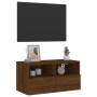 Mobile TV a Parete Rovere Marrone 60x30x30 cm Legno Multistrato