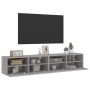 Mobili TV Parete 2pz Grigio Sonoma 80x30x30cm Legno Multistrato