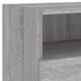 Mobili TV Parete 2pz Grigio Sonoma 80x30x30cm Legno Multistrato