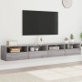 Mobili TV Muro 2pz Grigio Sonoma 100x30x30 cm Legno Multistrato