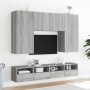 Mobili TV Muro 2pz Grigio Sonoma 100x30x30 cm Legno Multistrato