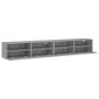 Mobili TV Muro 2pz Grigio Sonoma 100x30x30 cm Legno Multistrato