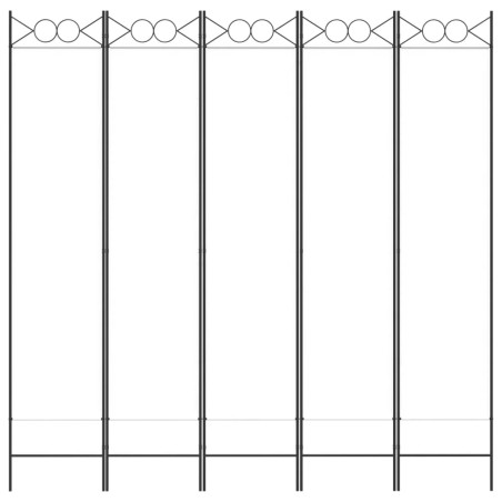 Divisorio a 5 Pannelli Bianco 200x200 cm Tessuto