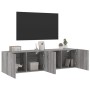 Mobili TV a Parete 2pz Grigio Sonoma 80x30x41 cm