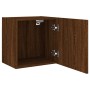 Mobili TV Muro 2pz Rovere Marrone 40,5x30x40 Legno Multistrato