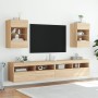 Mobili TV a Parete con Luci LED 2pz Rovere Sonoma 40x30x60,5 cm