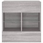 Mobile TV a Parete con Luci LED Grigio Sonoma 58,5x30x60,5 cm