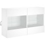 Mobile TV a Parete con Luci LED Bianco 98,5x30x60,5 cm