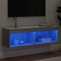 Mobile Porta TV con Luci LED Grigio Sonoma 100x30x30 cm