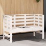 Panca da Giardino Bianca 111,5x53x71 cm Legno Massello di Pino