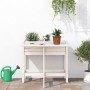 vidaxL Fioriera Giardino Piano Pieghevole Bianco Legno Massello Pino