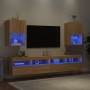 Mobili Porta TV con Luci LED 2 pz Rovere Sonoma 40,5x30x60 cm