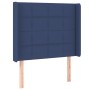 Letto a Molle con Materasso e LED Blu 100x200cm in Tessuto