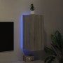 Mobile TV a Parete con Luci LED Grigio Sonoma 30,5x35x70 cm