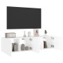 Mobili TV a Parete con Luci LED 2pz Bianchi 60x35x31 cm