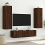 Mobili TV a Parete con Luci LED 2pz Rovere Marrone 80x35x31 cm