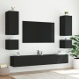 Mobile TV a Parete con Luci LED Nero 100x35x41 cm