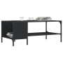 Tavolino Salotto con Ripiano Nero 100x51x40cm Legno Multistrato