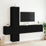 Mobili TV a Muro 5pz Neri in Legno Multistrato