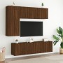 Mobili TV a Muro 5pz Rovere Marrone in Legno Multistrato