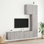 Mobili TV a Muro 5pz Grigio Sonoma in Legno Multistrato