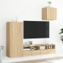 Mobili TV a Muro 4pz Rovere Sonoma in Legno Multistrato