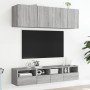 Mobili TV a Muro 5pz Grigio Sonoma in Legno Multistrato