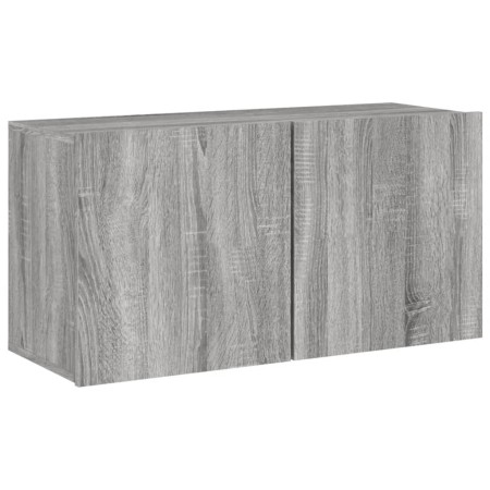 Mobili TV a Muro 5pz Grigio Sonoma in Legno Multistrato