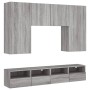 Mobili TV a Muro 5pz Grigio Sonoma in Legno Multistrato