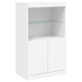 Credenza con Luci LED Bianca 60,5x37x100 cm