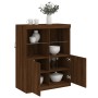 Credenza con Luci LED Rovere Marrone 81x37x100 cm