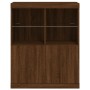 Credenza con Luci LED Rovere Marrone 81x37x100 cm