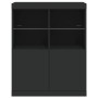 Credenza con Luci LED Nera 81x37x100 cm