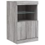 Credenza con Luci LED Grigio Sonoma 41x37x67 cm