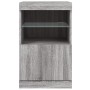 Credenza con Luci LED Grigio Sonoma 41x37x67 cm