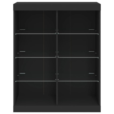 Credenza con Luci LED Nera 81x37x100 cm