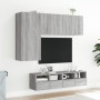 Mobili TV a Muro 4pz Grigio Sonoma in Legno Multistrato