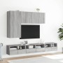 Mobili TV a Muro 5pz Grigio Sonoma in Legno Multistrato