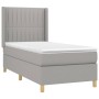 Letto a Molle Materasso e LED Grigio Chiaro 90x190 cm Tessuto