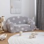 Divano Letto Bambini a 2 Posti Grigio Chiaro con Stelle Peluche