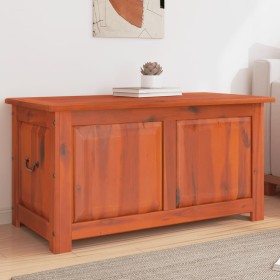 Cassapanca con Coperchio Marrone in Legno Massello di Acacia