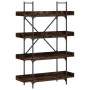 Libreria 4 Ripiani Rovere Fumo 100x33x145,5cm Legno Multistrato