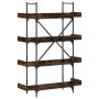Libreria 4 Ripiani Rovere Fumo 100x33x145,5cm Legno Multistrato
