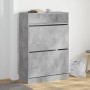 Scarpiera 2 Cassetti Ribaltabili Grigio Cemento 80x34x116 cm