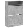 Scarpiera 2 Cassetti Ribaltabili Grigio Cemento 80x34x116 cm