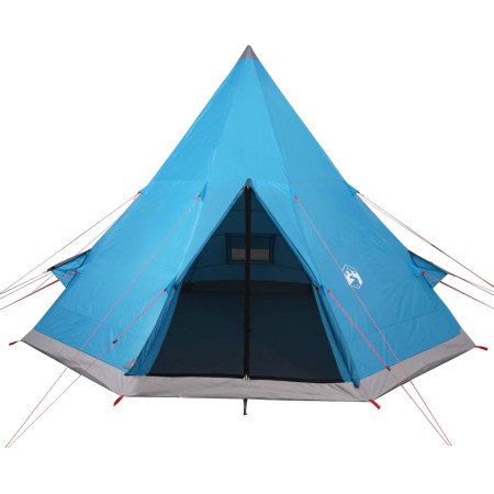 Tenda da Campeggio Tipi per 4 Persone Blu Impermeabile