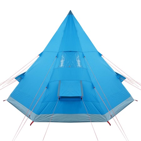 Tenda da Campeggio Tipi per 4 Persone Blu Impermeabile