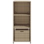 Armadietto Portaoggetti Giardino Beige 50x55x115cm Polyrattan