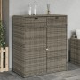 Armadietto Portaoggetti Giardino Grigio 105x55x113cm Polyrattan